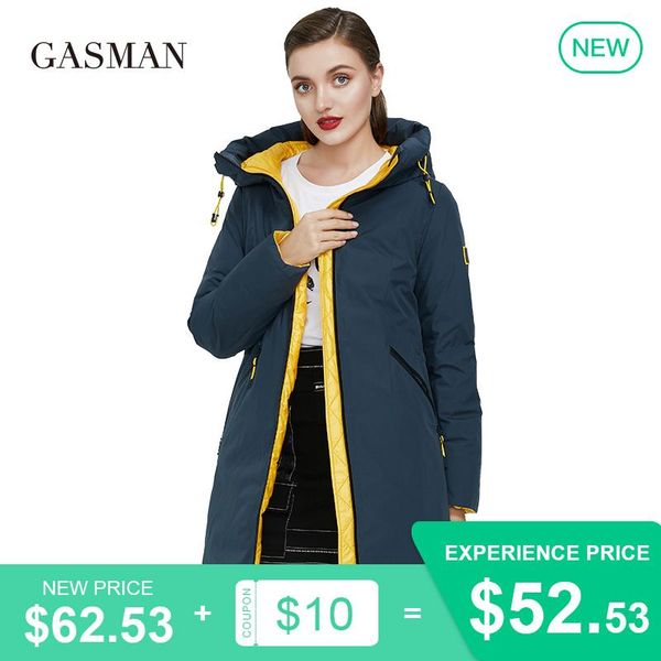 

women's down & parkas gasman 2021 brand hooded parka winter jacket coat female warm outwear thcik 210, Black