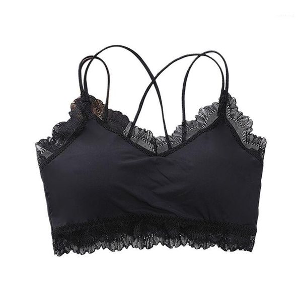 

women leopard camouflage bralette ruffles lace strappy bandage underwear bra push up padded wireless lingerie1, Black;white