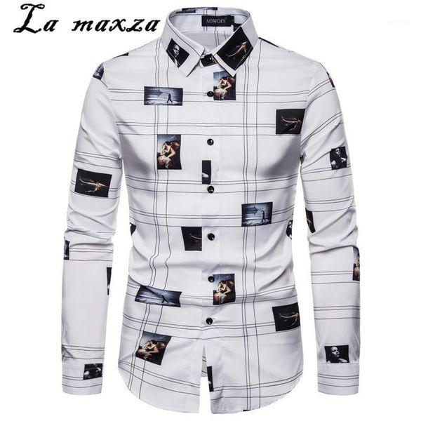 

fashion short sleeves shirt spring shirts for men button up shirt 2020 print causal mens cotton men1, White;black