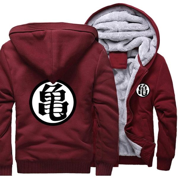 

master roshi anime sweatshirts raglan men 2020 new hoodies winter coat thick warm cartoon simole hip hop hooded, Black