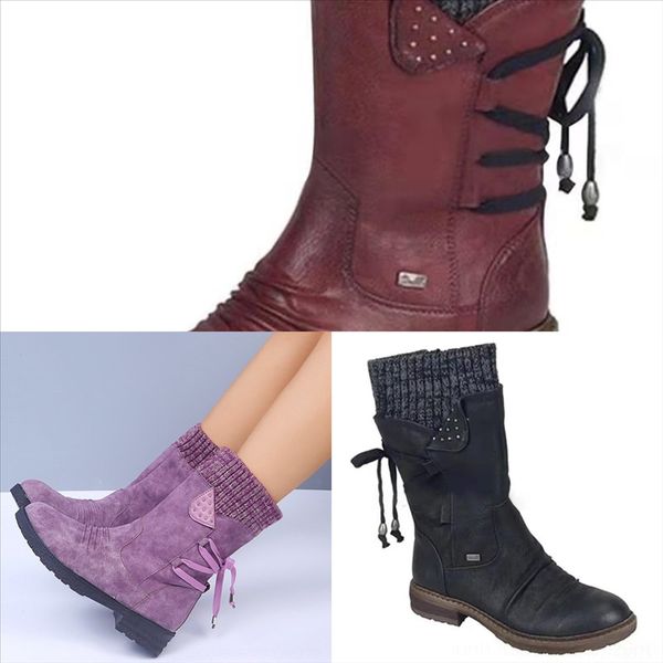 

don up flock slim elastic thigh the knee motocycle boot boots women winter thigh lace fit ladies high heel chunky heel long over, Black