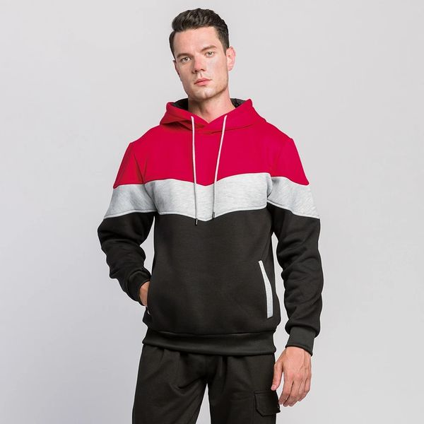 

2020 new hip hop hoodie men fashion fleece patchwork sweatshirt male autumn winter warm hooded pullover harajuku hoodies, Black