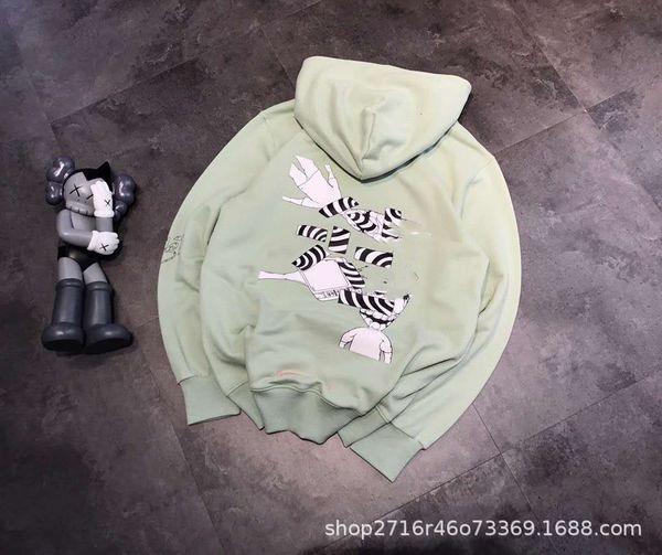 

original klxin mint green graffiti matty couple long sleeve hoodie korean loose sweater n7gv, Black
