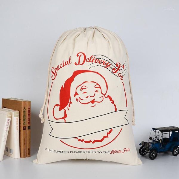 

gift wrap 50x70cm christmas lightweight bag with drawstring non-woven santa claus deer pattern packaging backpack1
