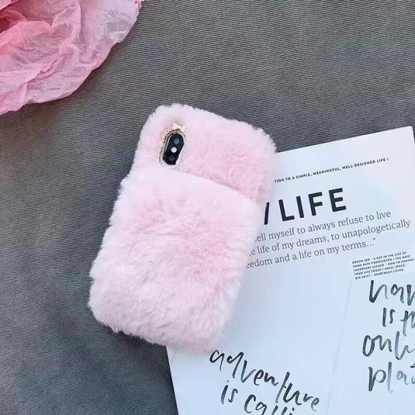 

роскошные теплые руки запястье ремешок для iphone 7 8plus xr xs max 11pro furry fulluffy мягкий телефон tpu case для samsung s8 sqcwta cass2