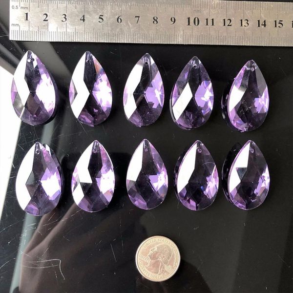 

2pcs lavender tear crystal suncatcher prism hanging pendant chandelier part drop diy lamp accessories craft supply 40mm h jllzca