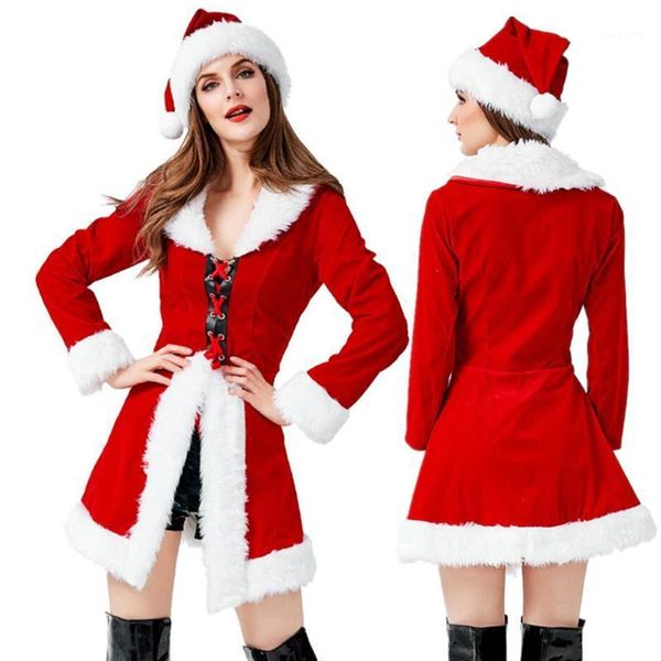 

m-xl lady christmas costumes santa claus for adults red christmas clothes santa claus costume jacket+hat+shorts1, Silver
