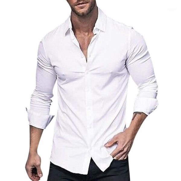 

mannen business dress shirts zwart wit blouse casual lange mouw turn down kraag shirts mannen hauts pour hommes z07181, White;black