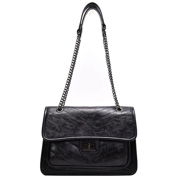 

2020 new wild nature designer women's chain shoulder bag soft leather ladies messenger bag elegant crossbody