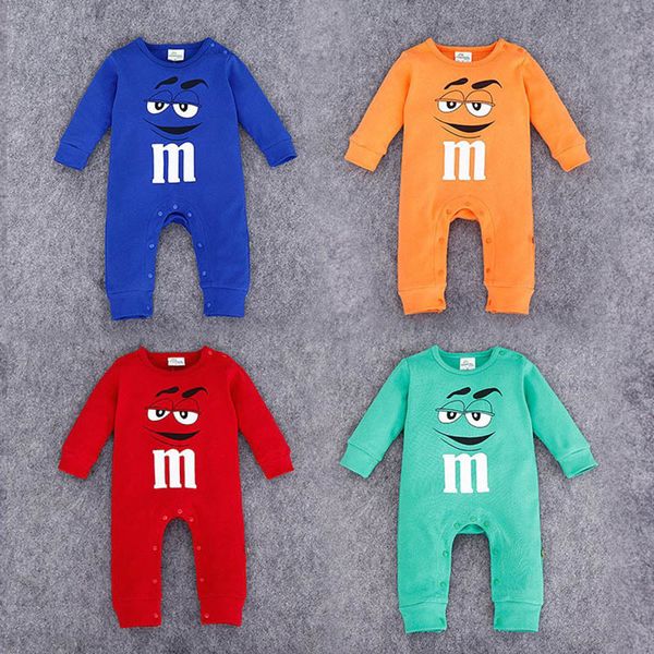 

2020 infant clothes autumn newborn baby rompers letter  clothing costumes cartoon funny kids jumpsuit new born boys clothes y200623, Blue