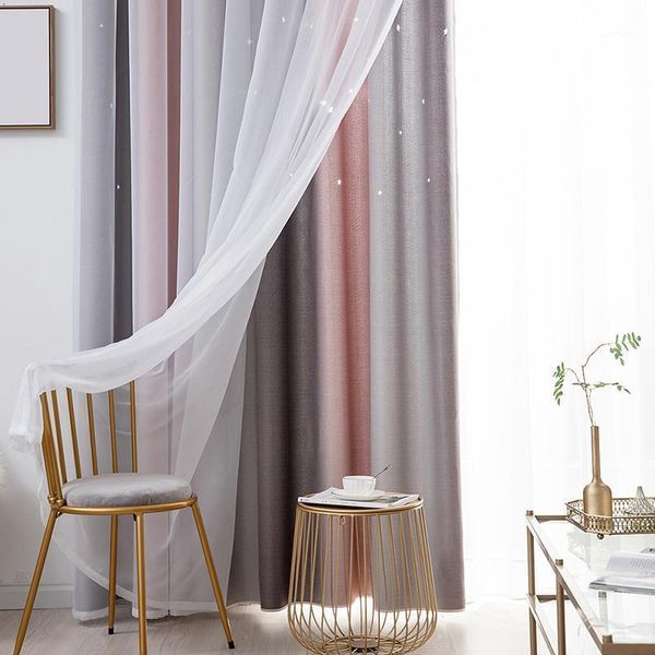 

curtain & drapes window curtains hollow star sheer rainbow color for girl kids bedroom blackout home decoration1