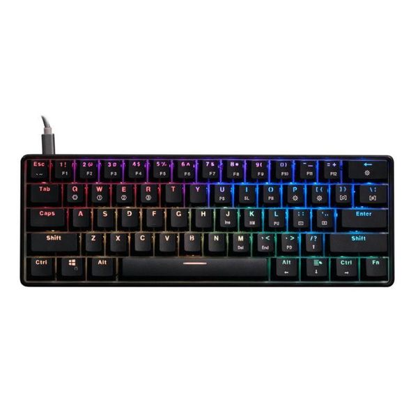 

gk61 61 key usb wired led backlit axis gaming mechanical keyboard for desktop