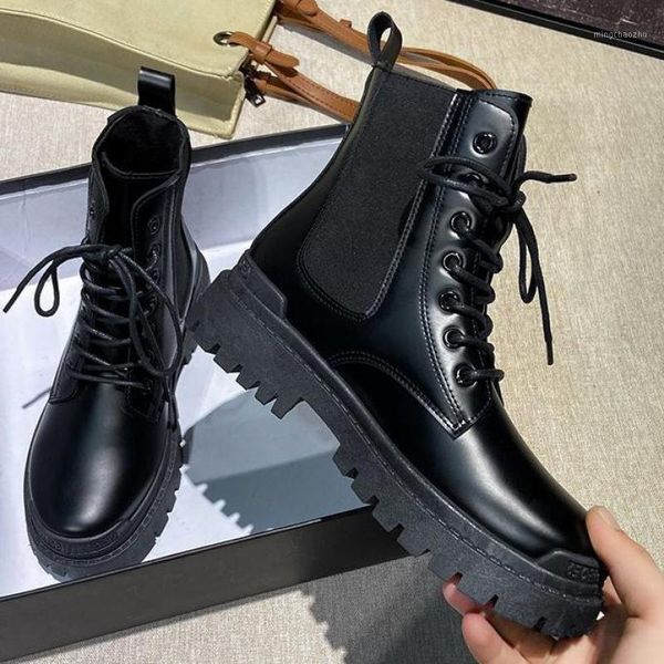 

boots warm fashion plush women pu leather shoes for winter woman casual spring female ankle cross-tied1, Black