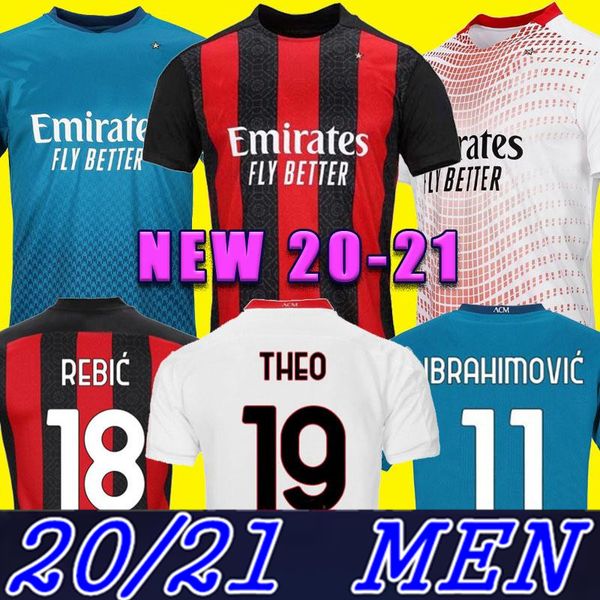 

ac милан 20 21 футбол джерси ибрагимович 11 paquetá bennacer romagnoli calhanoglu 2020 2021 футбол рубашка тео ребич майо мужчин + детский к, Black;yellow
