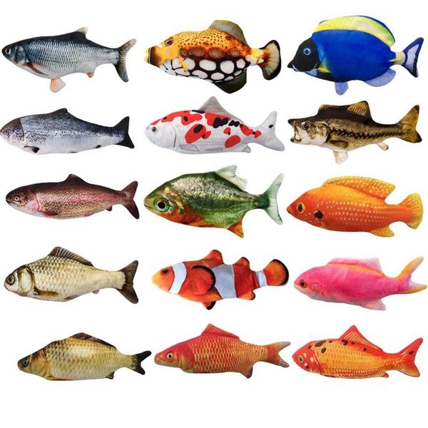 

cat toys 30cm electric simulation fish toy for cats shape plush chewing pet sleeping pillow without mint