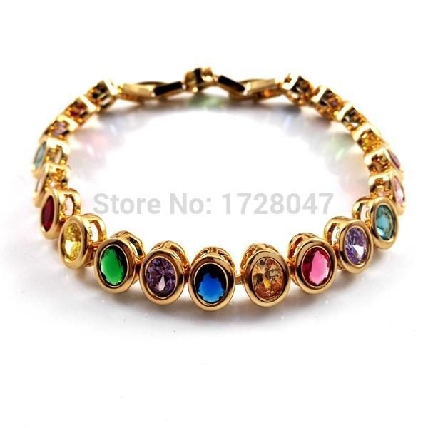 

sell absorbing rainbow mystic color overlay link chain bracelet & brangle 7inch & gift, Black