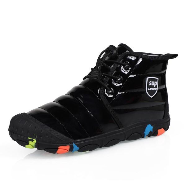 

новые 2020 дети сапоги яркие кожаные ботинки waterproof девочки мальчики снег boots подростковая зима загрузочный fur теплое для детей d1012, Black;grey