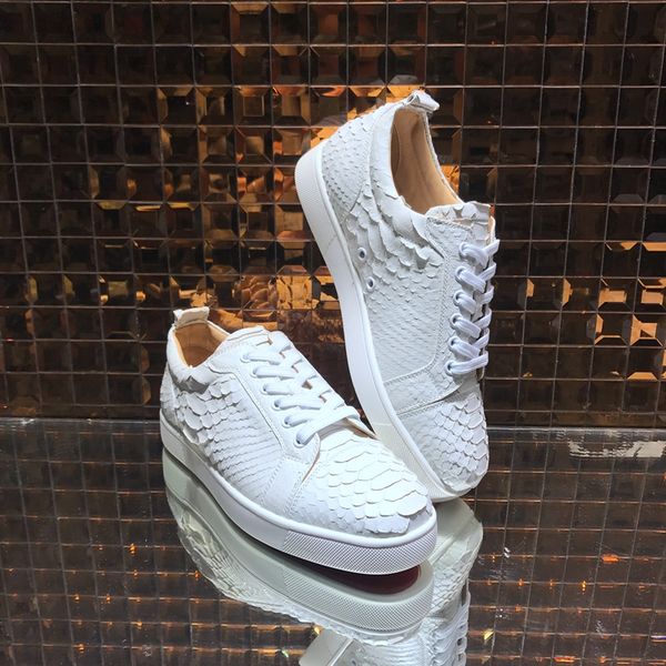 

luxury men casual sneakers wedding,dress,party men's red bottom skate flat fish-genuine leather walking white trainers super quality eu, Black