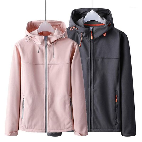 

outdoor pants soft shell raincoat jacket men and women autumn winter hoodie thick warm fleece sports windproof waterproof coat1, Black;green