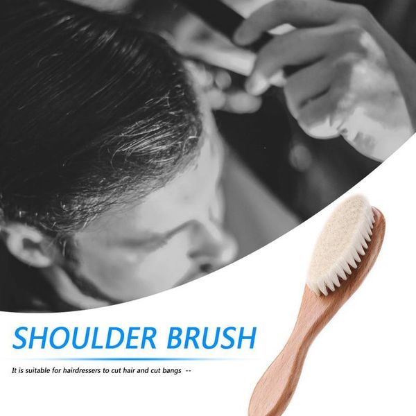 

1pc wooden handle soft neck face duster brush hair clean sweeping beard brush hairbrush massage comb hair brush styl jlluxn, Silver
