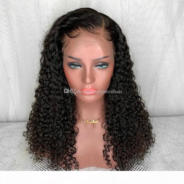 

my queen 13*4 bob curly brazilian lace front human hair wigs for women glueless natural color bleached knots with baby hair, Black;brown