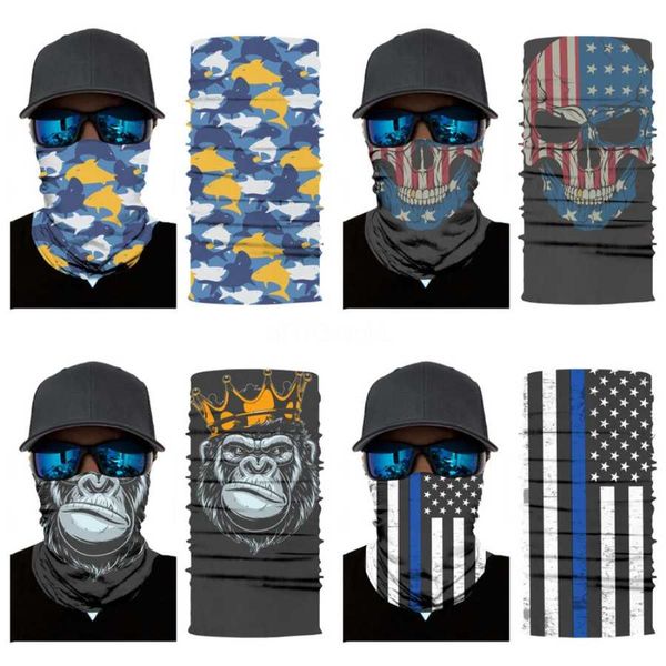

fishing anime hoodie lure seamless balaclava magic skull scarf heaewear outdoor sports bandanas cycling hiking mask neck gaiter#983, Blue;black
