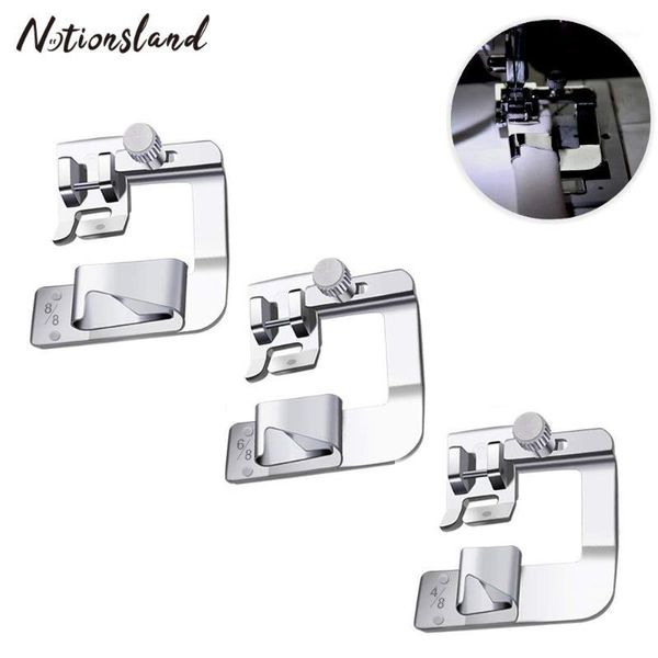 

1pc sewing machine presser foot rolled hem feet set household sewing machine parts tool accessories 3 size1, Black
