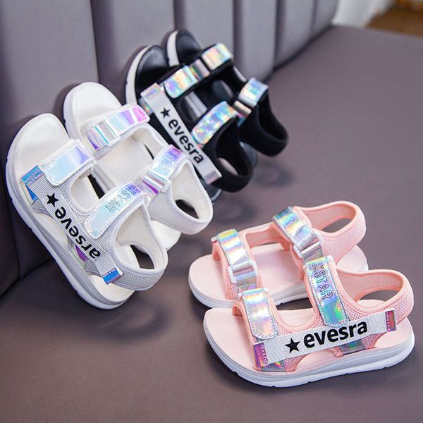 

summer fashion new 2020 boys' sandals breathable middle and large children's soft sole girls' sho, Black;red