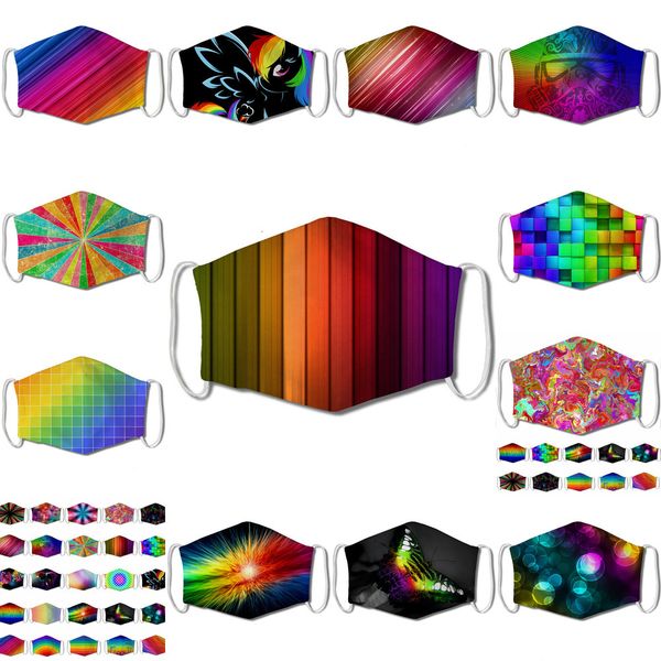 

fashion kids children digital printing multicolor protective rainbow star space designer face masks dustproof anti-haze mask 2 nccta