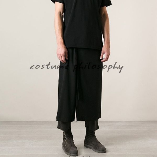 

2021 homemade new men casual double black samurai pants. s-6xl 4ber