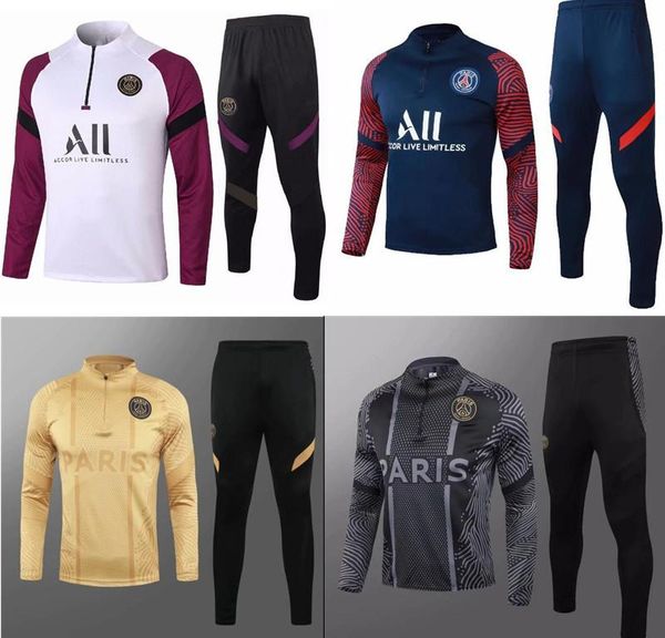 

2020 2021 jacket kit soccer tracksuit set paris tracksuits 18 19 20 21 mbappe lucas home football jacket kit training training suit, Black