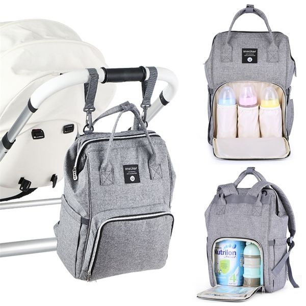 

insular baby mom backpack mummy diaper bag large maternity nappy bags multifunction baby bag for stroller organizer with wet bag y200107