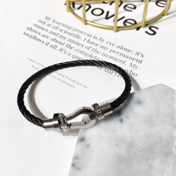 

horseshoe bracelet magnet clasp steel bracelet titanium steel stainless minimalist style fashion luxury designer jewelry for womens, Golden;silver