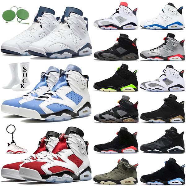 

6s men basketball shoes 6 unc midnight navy bred bordeaux black cat olive iron grey mens athletic sports trainers sneakers walking jogging, White;red