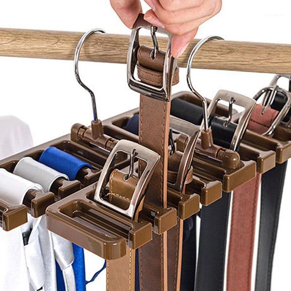 

hangers & racks 1pcs/set plastic tie belt scarf rack organizer closet wardrobe space saver hanger with metal hook da1