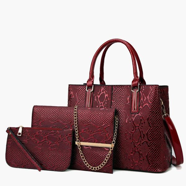 

icev new europe style fashion handle bags for women leather handbag 3 pic bag set large capacity tote ladies messenger bag