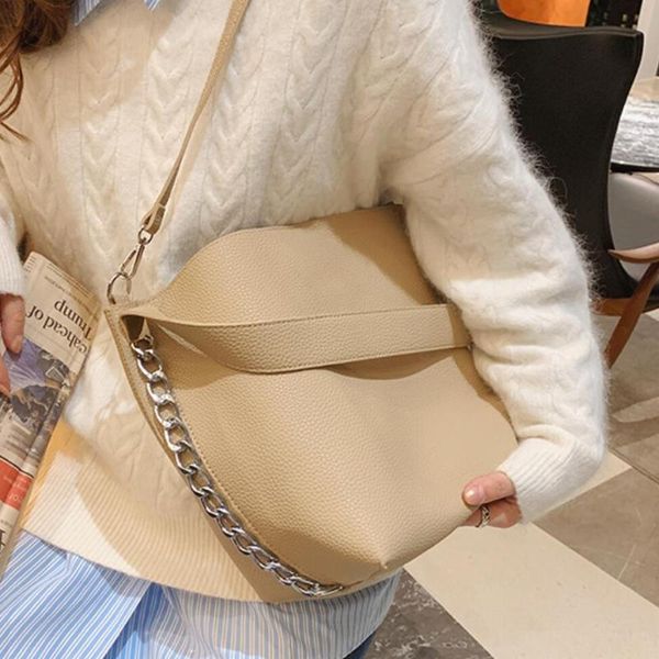 

cross body elegant female tote bucket bag 2021 pu leather women's designer handbag capacity shoulder messenger