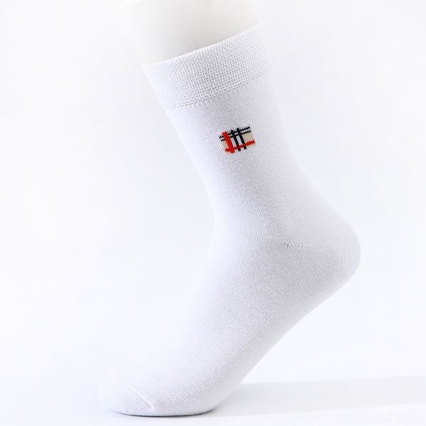 

lamq3 spring and summer cotton solid business men's color tube bamboo fiber medium men's socks breathable medium socks hikjz, Black