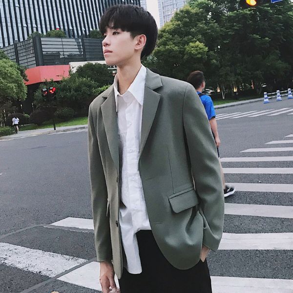 

spring 2019 new korean men's youth slim jacket jacket suit casual suit casual wear single western trend o5ews, Blue