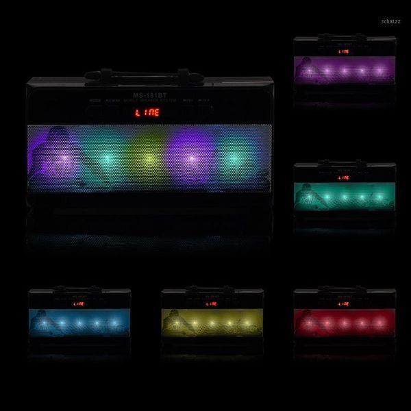 

hiperdel bluetooth speaker wireless portable outdoor super bass speakers usb aux tf fm radio with led light c3271