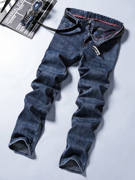 

men high waist letter embroidery skinny jeans without belt u8fi#, Blue