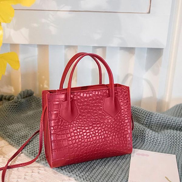 

women dating crocodile pattern fashion single shoulder crossbody bag gift handbag ladies party with handle girls pu leather