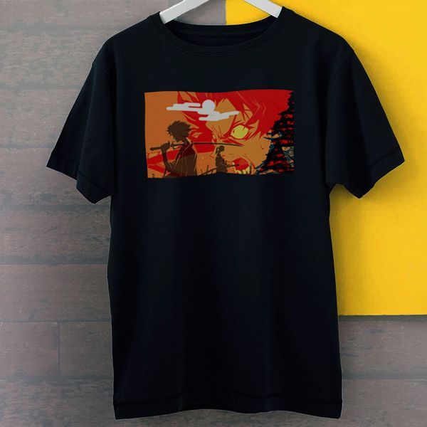 

new short sleeve men mugen samurai champloo fight spirit anime art new black tees t shirt s 3xl simple style sport hooded sweatshirt hoodie