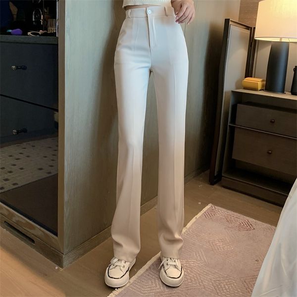 

women summer solid elegant straight slim pants office lady skinny high waist fashion vestido trousers new 1020, Black;white