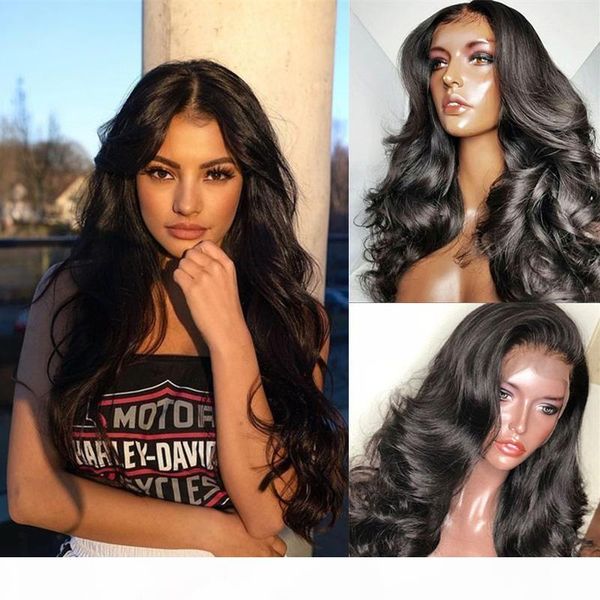 

body wave lace front wig body wave 13x4human hair wigs for women brazilian natural hairline pre-plucked lace frontal wigs, Black;brown