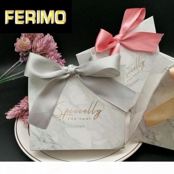 

50pcs grey marble lines candy bag box for party table decoration event party supplies wedding favours gift boxes