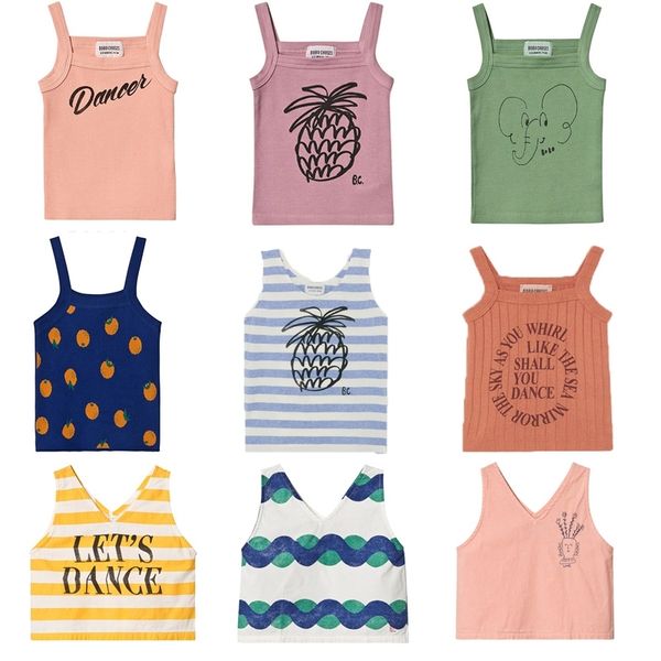 

2020 bc brand new spring summer kids t shirts for boys girls sleeveless fashion print t shirts baby child cotton tees vest y200704, Blue