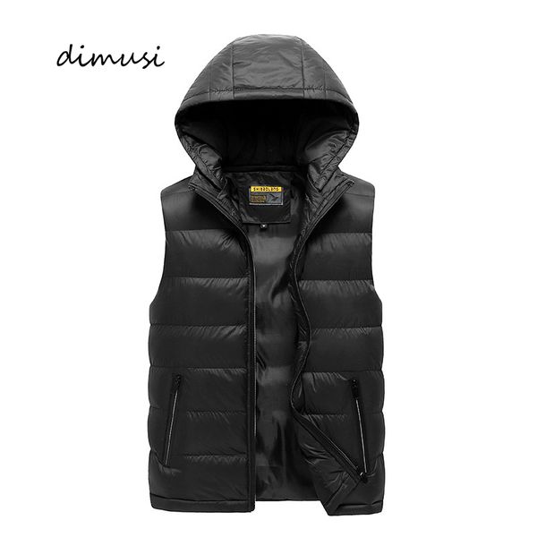 

winter mens vests fashion men sleeveless hooded jackets male cotton-padded vests thicken warm waistcoats clothing 5xl, Black;white