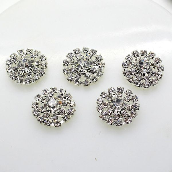 

горячее предложение серебра 10pcs / серия 20мм круг кристалл full of crystalfit rhinestone кнопки серебро свадебные украшения аксессуары для, Black