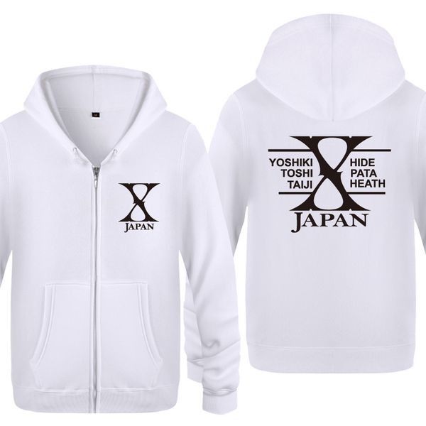 

x-japan rock music sweatshirts men 2018 mens zipper hooded fleece hoodies cardigans sport hooded sweatshirt hoodie